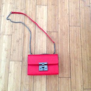 Roma Camelia Red Leather Bag